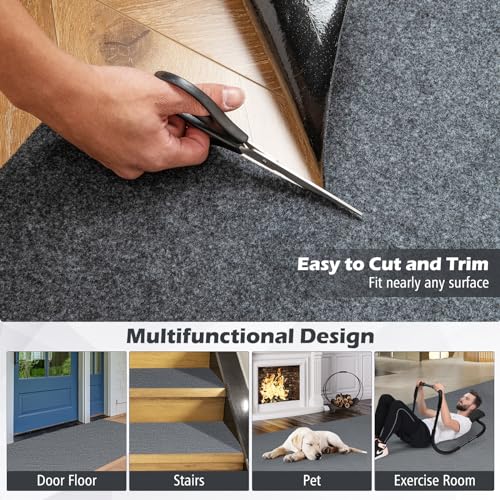 IRONMAX Garage Floor Mat 7.4’ x 17’ - Cuttable Garage Rug with Non-Slip Waterproof Backing, Washable Floor Protector, Oil Absorbent Parking Mat for Under Car, Motorcycle & Golf Cart - size: 7'4" x 17'