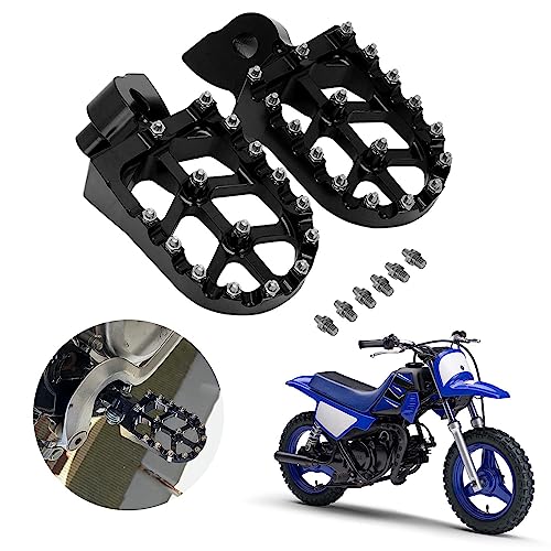 AnXin Motorcycle Foot Pegs Footpeg Pedals FootRest for PW50 1981-2023 PW80 1983-2006 Pit Dirt Bike Black - color: black, size: PW50 PW80