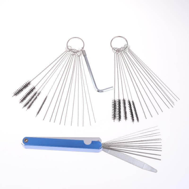 1 Set Cleaner Tools Carburetor Carbon Dirt Jet Remove Cleaning Needles Brushes for Automobile Motorcycle ATV Welder Carb Chainsaw - size: MediumB