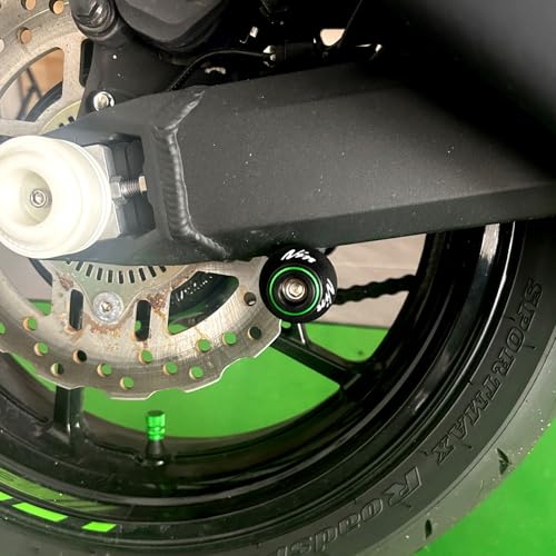 Compatible With Ninja 300 Ninja 250 ZX6R ZX10R 1998-2011 ZX12R ZX-14R Vulcan S 650 Z750 S R CNC M10X1.25 Motorcycle Swingarm Spool Sliders Rear Stand Swing Arm Sliders (Green) - color: Green