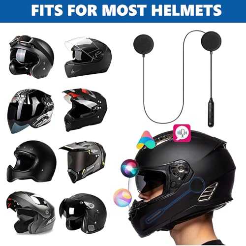 SAMDO Motorcycle Helmet Bluetooth Headset Speakers Outdoor Sports Hands-Free Headphones Bluetooth 5.3 for Cycling, Skiing, Riding Automatic Answering Voice Assistant Music Player Y1