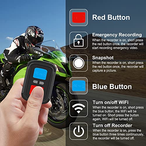 VSYSTO WiFi Helmet Camera with Remote Control for Bicycle Motorcycle, HD 1080P Waterproof 150° Wide Angle Lens Starlight Night Vision Bike Dash Camera Action Camera, G-sensor(Single Camea and Bracket) - style: Single Camea and Bracket