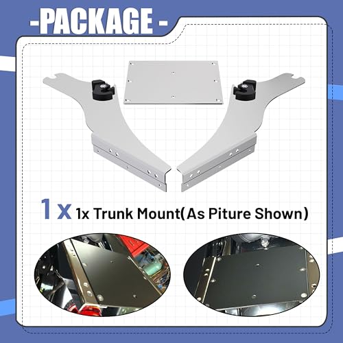 ECOTRIC Detachable Luggage Trunk Mount Rack Compatible with Harley Davidson Touring 1997-2008 Razor Chopped King Luggage Trunk Fit for Road Glide Street Glide Road King Electra (Chrome) - color: Chrome