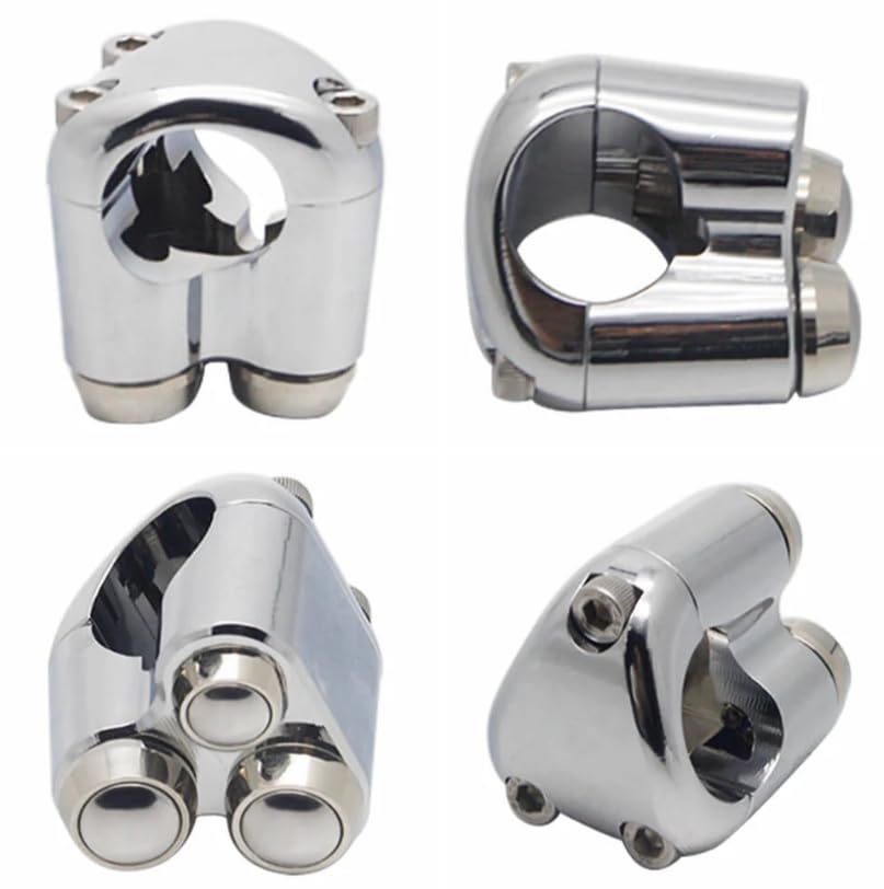 Universal 3 Buttons CNC Hand Control Momentary Switch Micro Switch, for 7/8 22mm Bars Handlebar Bobber Cafe Racer Chopper (Chrome) - color: Chrome, size: 7/8 Inch