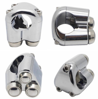 Universal 3 Buttons CNC Hand Control Momentary Switch Micro Switch, for 7/8 22mm Bars Handlebar Bobber Cafe Racer Chopper (Chrome) - color: Chrome, size: 7/8 Inch