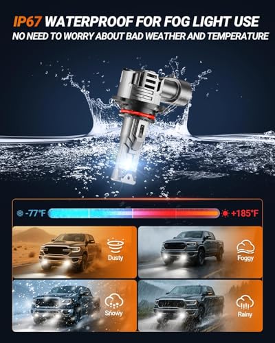 SEALIGHT 9005 H11 LED Bulbs Combo, 80000LM 10X Super Bright 6500K White, HB3 H8/H9/H16 Fog Headlight, 1:1 Real Size Plug-N-Play Pack of 4 - size: H11+9005