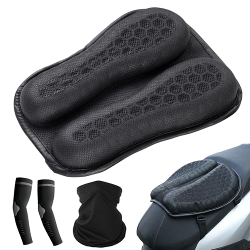Motorcycle Seat Cushion, 3D Honeycomb Gel Seat Cushion for Motorcycle, Pressure Relief Shock Absorbing Motorcycle Seat Pad, Universal Non-Slip Breathable Cooling Pad for Long Rides, Dirt Bike (B) - color: B