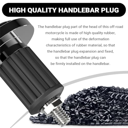 2 PCS Motorcycle Bar End Plug, 7/8" Alloy Handlebar Grip End Caps, Universal Handlebar Plug Replacement, for Most Dirt Bikes, Mountain Bike, Electric Bike (Black) - color: Black