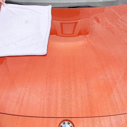 MAXL SoftSorb® Ultra Absorbent Car Drying Towel with Advanced Wicking Technology – Non-Abrasive Car Towel for Spotless, Swirl-Free Finish on Cars, SUVs, Motorcycles & Boats - Large White 19.5" x 31.5"