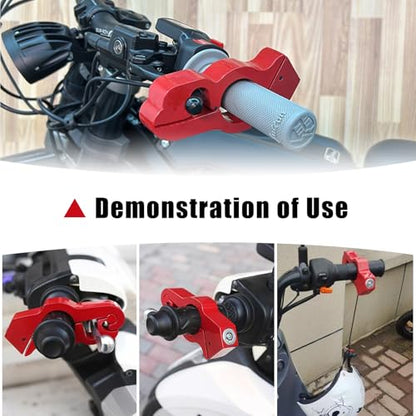 2PC Motorcycle Lock Set – Heavy Duty Anti-Theft Helmet & Brake Handlebar Locks, Universal Fit (<1.5″) for Motorcycles, Mopeds, Scooters, ATVs, Dirt Bikes, Street Bikes, Electric Scooters (Red)