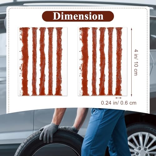 500 Pcs Tire Plugs, 4" x1/4" Rubber Tire Plug Repair Kit for Tubeless Off-Road Tires Car, RV, SUV, ATV, Motorcycle, Truck, Tractor (Red) - color: Red