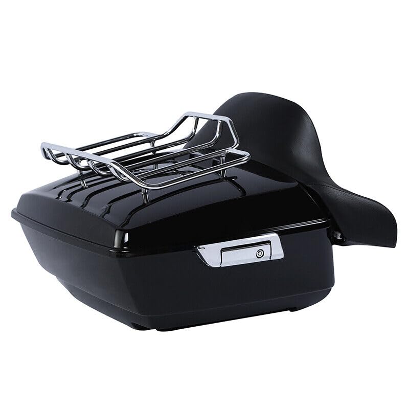 TCMT King Motorcycle Trunk Box Backrest Luggage Rack Fit For Harley 2014-2025 Touring CVO Road King Road Glide Street Glide Electra Glide Pack - color: Style B