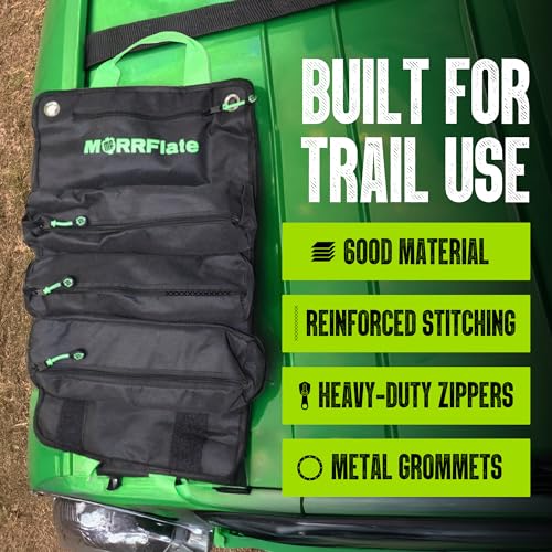 Off-Road Tool Roll Organizer - Heavy-Duty 600D Roll-Up Bag with 3 Rip-Away Zipper Pockets & 1 Built-in Pocket - Versatile Tool Storage for Overlanding, Bag Organizer, Camping, Garage & Vehicle Storage