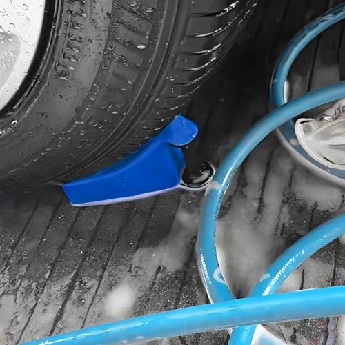 4PCS Car Hose Guide, Vehicle Detailing Cleaning Tools Hose Guides Preventing Wash Stuck Under The Tires, Automotive Wheel Rolling System Tool for Washing, Universal Fit (Blue) - color: Blue