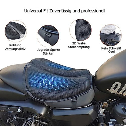 Motorcycle Seat Cushion Gel Pad Foldable Soft Seats with Pressure Relief Pads for Motorcycles Breathable and Shock for Long Rides Seat Cushion Motorcycle Accessories