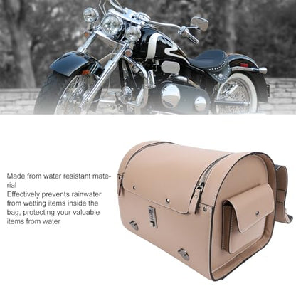 Motorcycle Luggage Bag with Quick Release Mount for Rear Racks, 29.5L Motorcycle Trunk Bag for Gear and Tools, Water defiance PU Leather Shell (Coffee) - size: Coffee