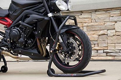 GP Pro Series - Gloss Black Universal Front Head lift and Rear Motorcycle paddock stands lifts For Kawasaki Suzuki Honda Yamaha BMW Ducati Triumph Sport and Sport Touring Bikes by GPI Industries