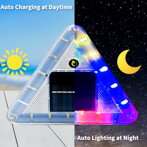 Solar Strobe Light, High Bright LED Emergency Vehicles Flashing Beacon Light with Strong Magnetic Waterproof Safety Warming Light for Trucks Forklift Truck Tractor Golf Carts UTV Car (2Pack)