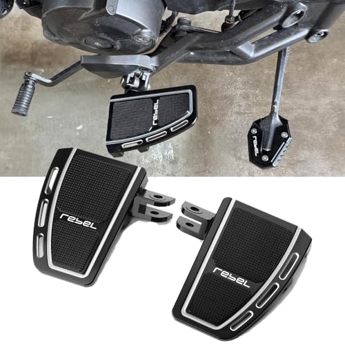 Motorcycle Foot Pegs Fit For Rebel 1100 2022 2023 2024 2025 + | Rebel 1100 Footrest Enlarge Pedal FootPegs Extension 2024 Rebel 1100 Accessories 2025 Rebel 1100 Accessories(REBEL-BLACK) - color: BLACK