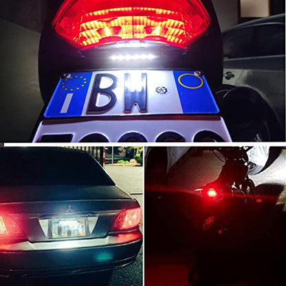 1Pcs 12 LEDs Red White LED License Plate Light,Waterproof LED Brake Light,Motorcycle Signal Light,Backup Light,Tail light for Harley Davidson Kawasaki Suzuki Ducati Polaris Yamaha Bike - size: 12led/Red-white