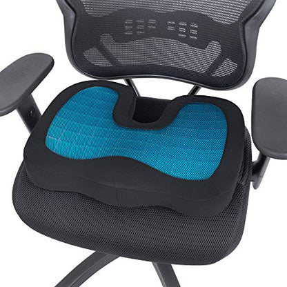 Motor Trend Cooling Car Seat Cushion with Memory Foam, Made with Orthopedic Gel for Maximum Coccyx Comfort & Back Pain Relief, Ideal Office Chair Cushion - style: Seat Cushion