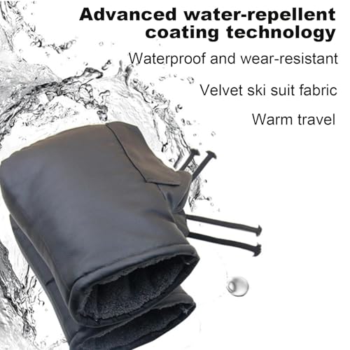 Motorcycle Heated Handlebar Mittens, Motorcycle Heated Grips Cover Pad Gloves | Water Resistant Heated Motorcycle Handlebar Muffs Temperature Adjustable Handlebar Grips for Cycling