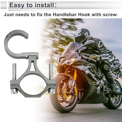 Motoforti Universal Motorcycle Hanging Hook Arc Motorcycle Helmet Luggage Bag Holder Hanger for Scooters Bicycles Aluminum Alloy Titanium Tone Gray 1 Set