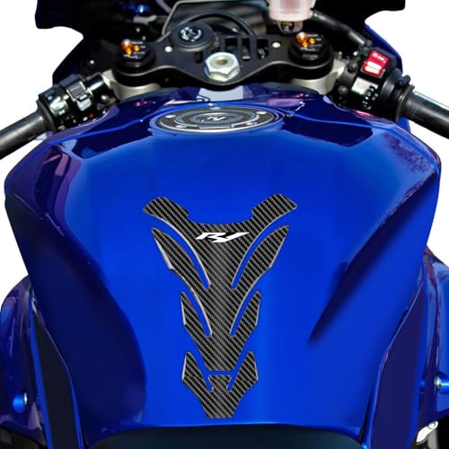 3D Motorcycle Tank Pad Gas Tank Protector Compatible with Yamaha YZF-R1 R1 Anti Slip Tank Pad Stickers Gas Oil Fuel Tank Pad Protectors,White - size: R1-1