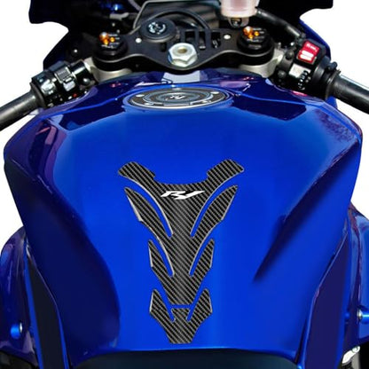 3D Motorcycle Tank Pad Gas Tank Protector Compatible with Yamaha YZF-R1 R1 Anti Slip Tank Pad Stickers Gas Oil Fuel Tank Pad Protectors,White - size: R1-1