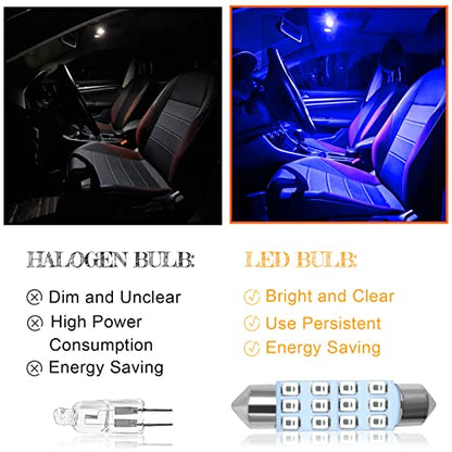 YOGEIER Car Led Bulb, Car Led Combination Set of 24 Sets, Used for Car Interior Lights, Indoor Map Dome Lights, Trunk Lights, License Lights, Etc. (Blue) - color: blue