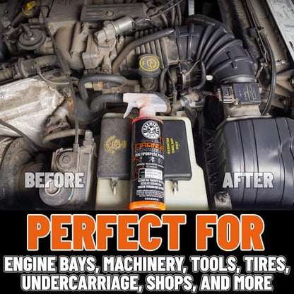 Chemical Guys Signature Series Orange Degreaser Spray - Heavy Duty All Purpose Cleaner for Engines, Tires, Undercarriages, Tools and More, Professional Strength, Breaks Down Grease, Oil & Grime, 16 oz - size: 16 Fl Oz (Pack of 1)