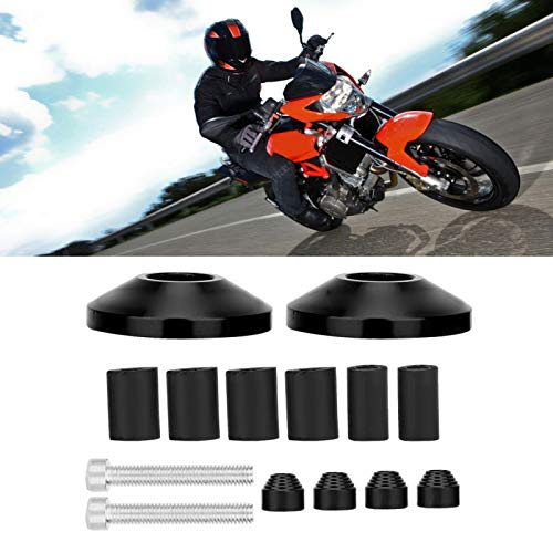 for Motorcycle 1 inch Handlebars end 1 inch 1 Pair Universal CNC Aluminum Alloy Motorcycle Handlebar Handle Bar End (Black) Motorcycle Handlebar 1" end contrappesi Moto embout