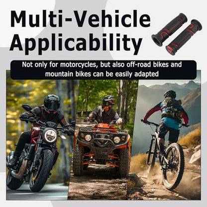 Cool Anti-Slip Dirt Bike Grips,ID 24mm 1" & 22mm 7/8" Motorcycle Grips Kit with Two-Colour Design,Universal Handlebar Grip Dirt Bike Accessories for Most Motocross ATV (Red) - color: Red