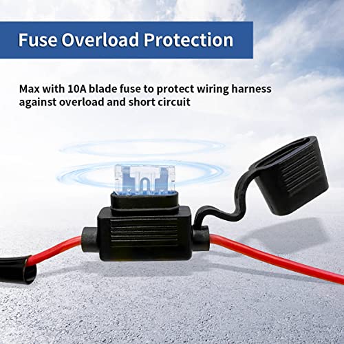 LASFIT Wiring Harness Kit LED Pod Lights 12V On Off Switch Power Relay Blade Fuse 18AWG for Off Road Lights LED Work Light-2 Leads - size: 2 LEADS-100W