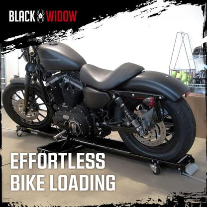 Black Widow Motorcycle Dolly Steel 1,250 lb. Weight Capacity Adjustable Kickstand Caster Wheels