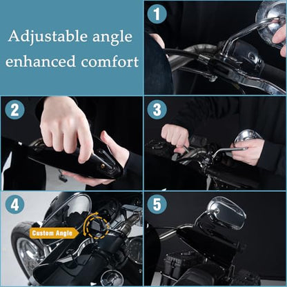 Club Style Handlebar Handguards PP Material Compatible with Harley Touring Road Glide Electra Glide Road King CVO/SE, Softail Street Bob FXBB 114 FXBBS Low Rider ST 117 FXLRST 2009+ 2026 - color: Black PP