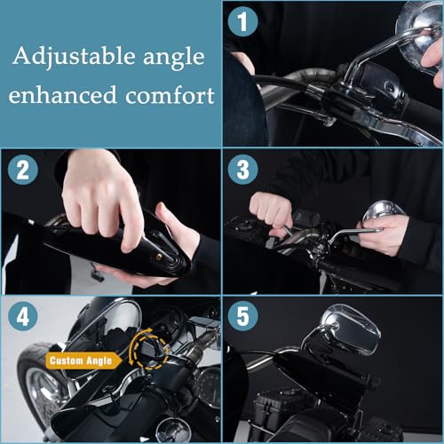 Club Style Handlebar Handguards PP Material Compatible with Harley Touring Road Glide Electra Glide Road King CVO/SE, Softail Street Bob FXBB 114 FXBBS Low Rider ST 117 FXLRST 2009+ 2026 - color: Black PP