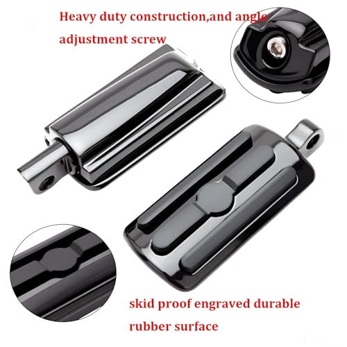Motorcycle Footrests 10mm HighWay Foot Pegs Fits For Harley Davidson Touring Sportster Dyna Black - color: Black#8