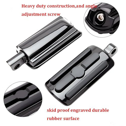 Motorcycle Footrests 10mm HighWay Foot Pegs Fits For Harley Davidson Touring Sportster Dyna Black - color: Black#8