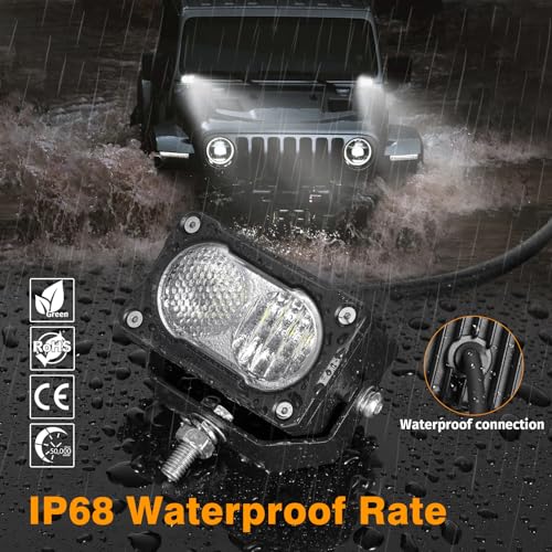 Muto-Beam LED Pods, 2PCS 3Inch LED Driving Light 40W Driving Combo Lighting Cubes Backup Pods Auxiliary Light Off Road Lights Ditch Lights for Truck ATV UTV Motorcycle SUV Jeep Dirt Bike - size: Driving Combo