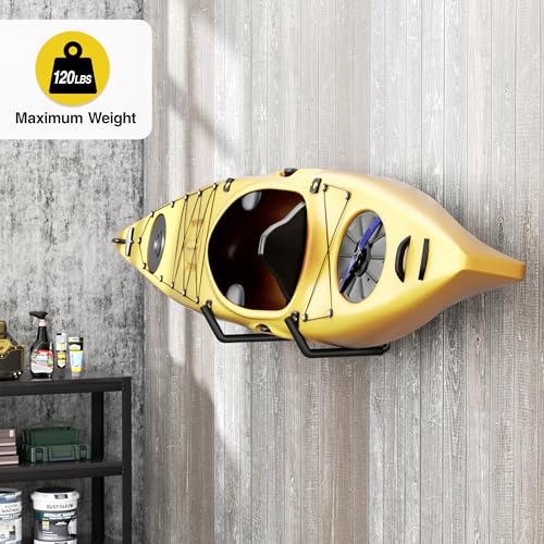 niffgaff Heavy Duty Garage Storage Hooks - 120 LB Capacity Wall Mounted Rack for Kayaks, Ladders, and Bikes - color: Black 6 pack