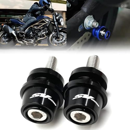 FOR SV650 SV650S 2024 CNC Aluminum Alloy 8MM Swingarm Spools Slider Stand Screw sv650 sv650s 2018-2024 Motorcycle Accessories (Black) - color: Black