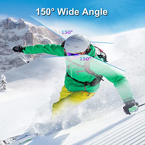 VSYSTO Helmet Cameras for Bike Motorcycle with Remote Control, WiFi 150° Wide Angle HD 1080P Front and Rear Camera Portable Waterproof Action Cam Bicycle Dash Cam, Loop Recording G-sensor(Dual Camera) - style: Dual Camera