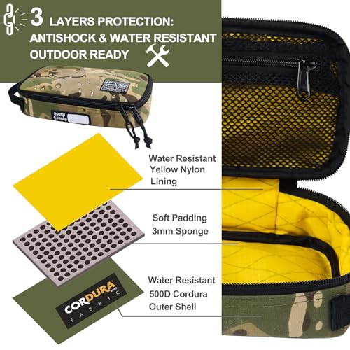 Rough Enough Small Tool Bag - 9" Padded Tool Pouch for Electricians, Motorcycle Repair, Camping - Compact Heavy Duty Water-Resistant EDC Organizer, Camo