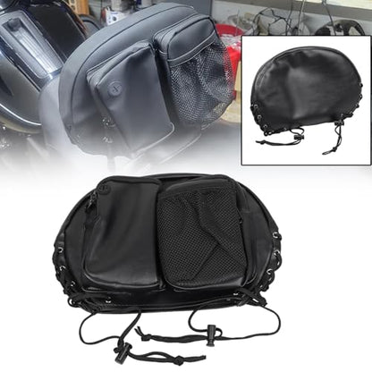 Motorcycle Black Backrest Bag Driver Back Rest Tour Pack Organizer Rider Backrest Organizer Pocket for Harley Touring Road King Electra Street Tri Glide