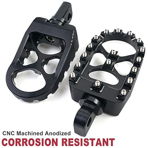 MDPROMCP CNC Motorcycle Wide Foot Pegs Aluminum 360° Roating Adjustable Suitable Compaitble with Dyna Fatboy Iron 883 Sportster 883(Black) - color: Black