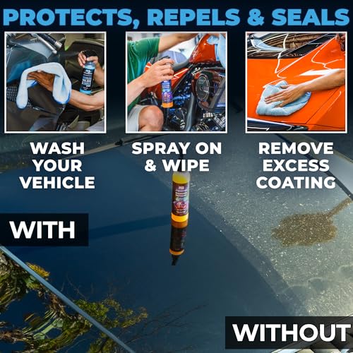 Ceramic Coating For Cars and Motorcycles Spray (8oz) - SiO2 Ceramic Wax & UV Protective Shield Detailing - Auto Wax Hydrophobic Detail Spray - Incl. 2 Microfiber Towels - color: Ceramic Coating 8oz