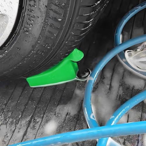4PCS Car Hose Guide, Vehicle Detailing Cleaning Tools Hose Guides Preventing Wash Stuck Under The Tires, Automotive Wheel Rolling System Tool for Washing, Universal Fit (Fluorescent Green) - color: Fluorescent Green