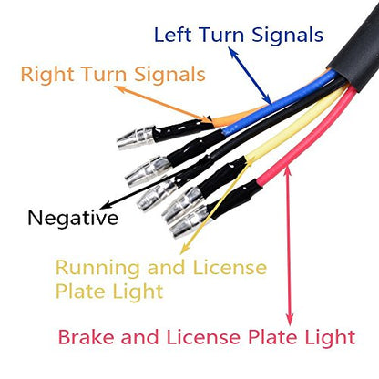 ANKIA 40-LED 40W Motorcycle Tail Light Integrated Running Lamp Brake&Turn Signal Light with License Plate Bracket for Harly Motorcycle Street Bike Cruiser Chopper (Black) - color: Black