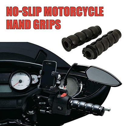INNOGLOW Motorcycle Handlebar Grips 1 Pairs Hand Grips - color: Black-A